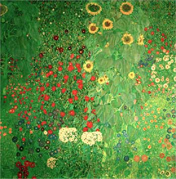 Gemälde Bauerngarten mit Sonnenblumen